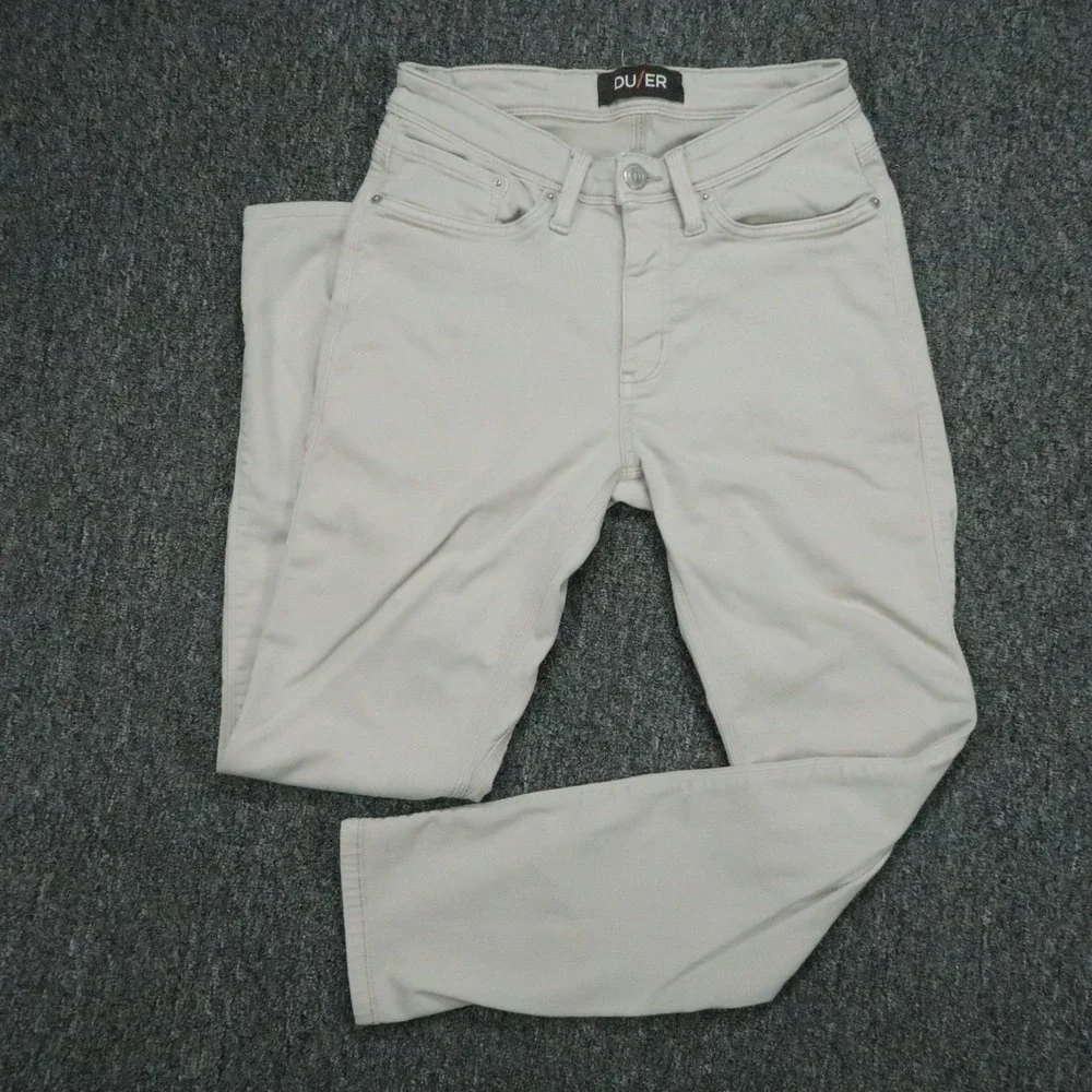 DUER Pants Mens 28x30 Gray No Sweat N2X Slim 5 Pocket Stretch *